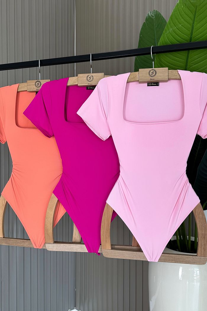 BODY MANGA CURTA ANDREIA - ROSA BEBÊ