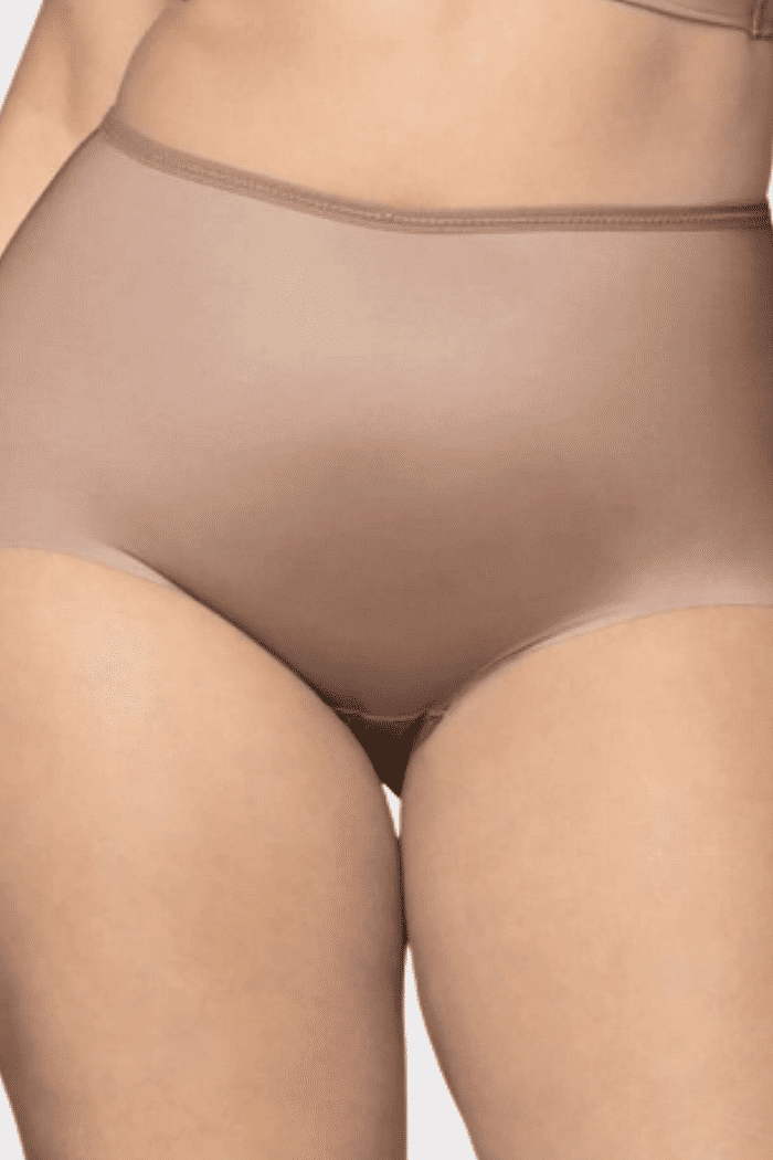 CALCINHA DEMILLUS SEM COSTURA CINTURA ALTA GINA - BEGE