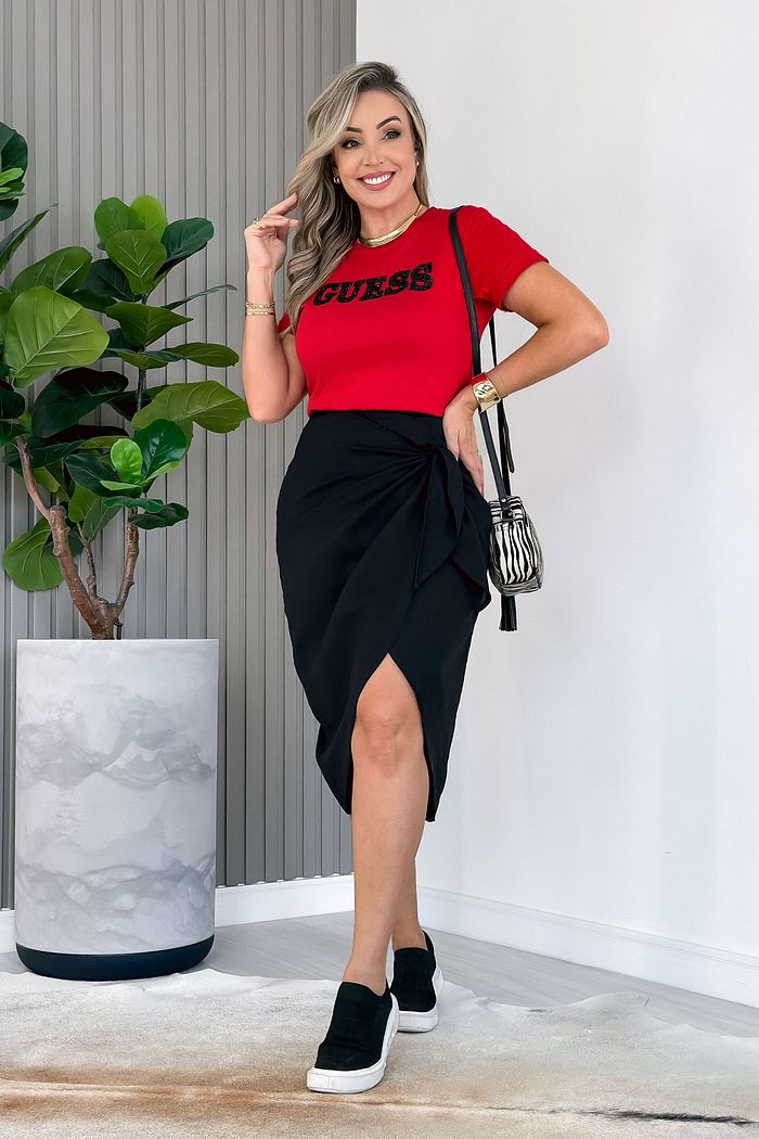 SAIA DE LINHO C/ AMARRAÇÃO NAIM - PRETO