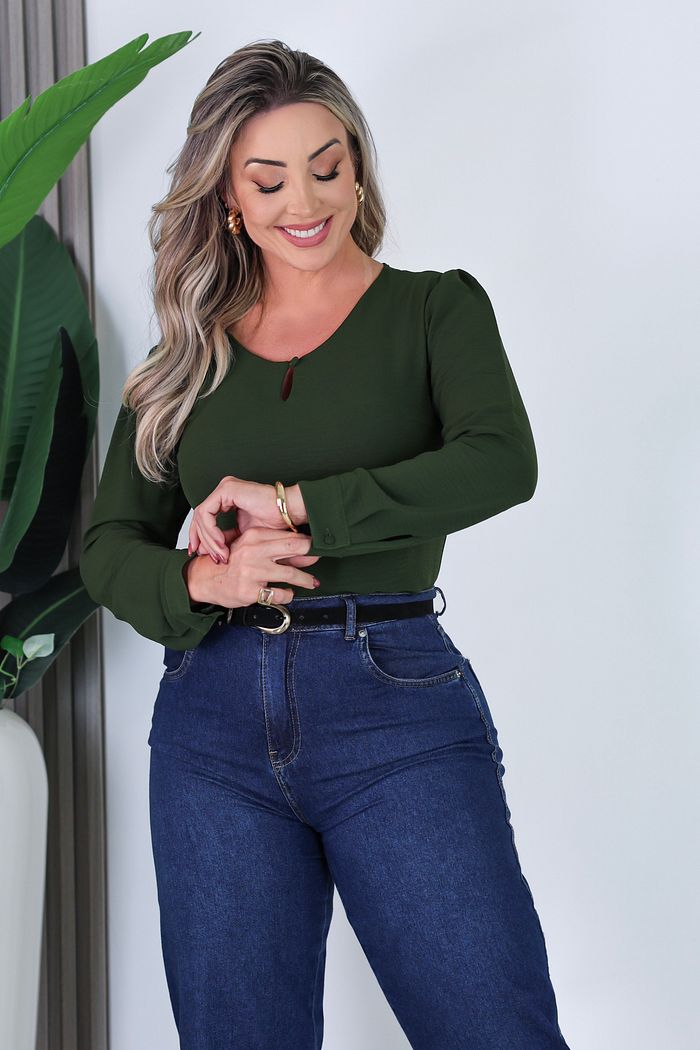 BLUSA MANGA LONGA SUSANA - VERDE MILITAR