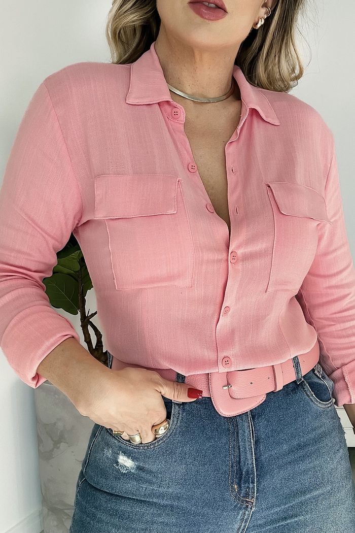 CAMISETE MANGA LONGA ANTÔNIA - ROSA BEBÊ