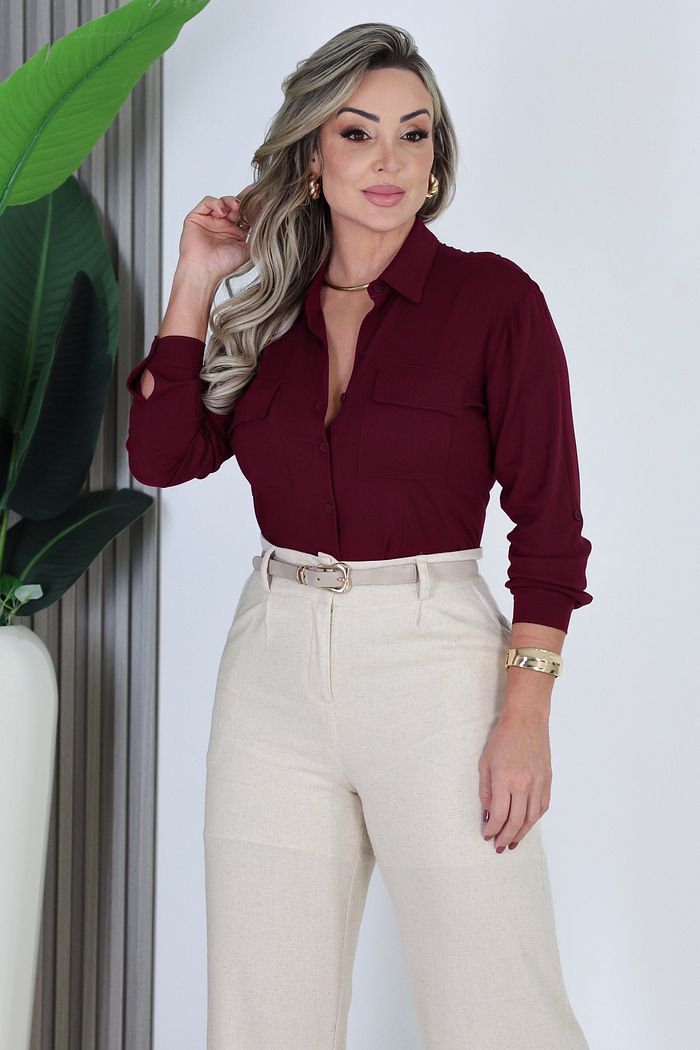 CAMISETE MANGA LONGA ANTÔNIA - MARSALA