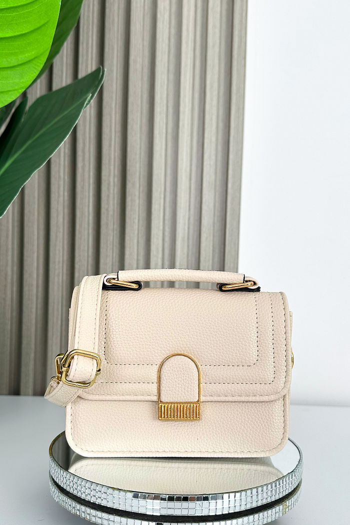 BOLSA COURO ECO AURORA MINI - BEGE CLARO
