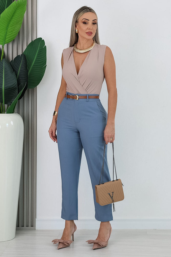 CALÇA ALFAIATARIA KÉSIA - AZUL JEANS