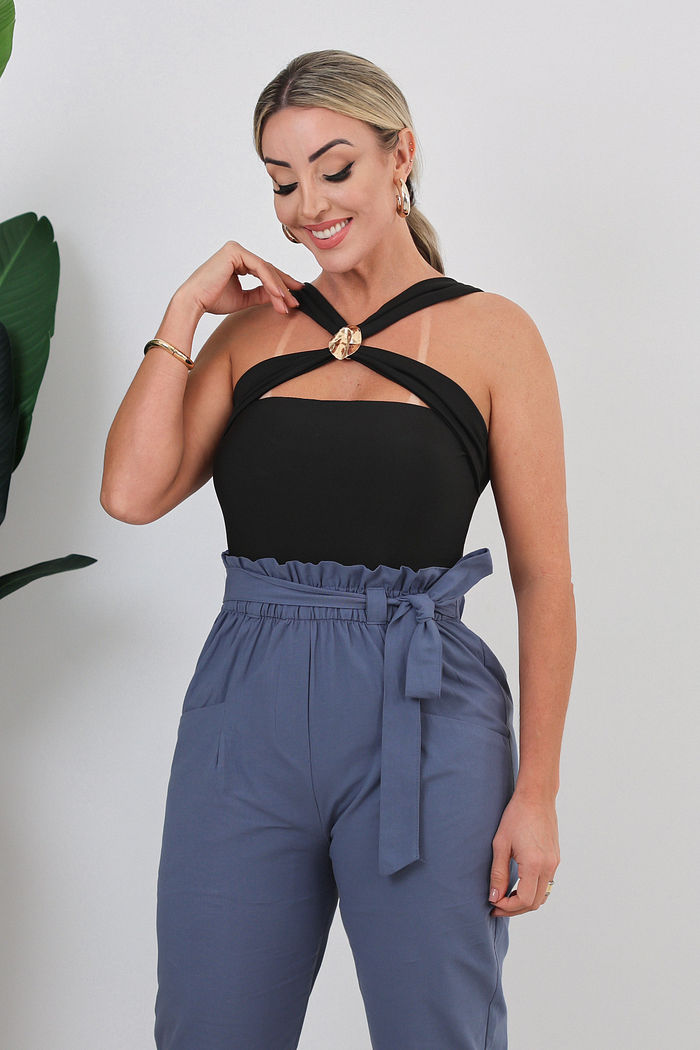 BODY ALÇA CRUZADA MARLENE - PRETO