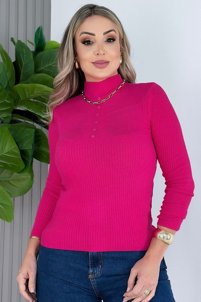 BLUSA MANGA LONGA TRICOT SAMIA - PINK