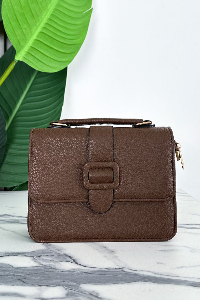 BOLSA COURO ECO CLEO (G) - MARROM CAFÉ