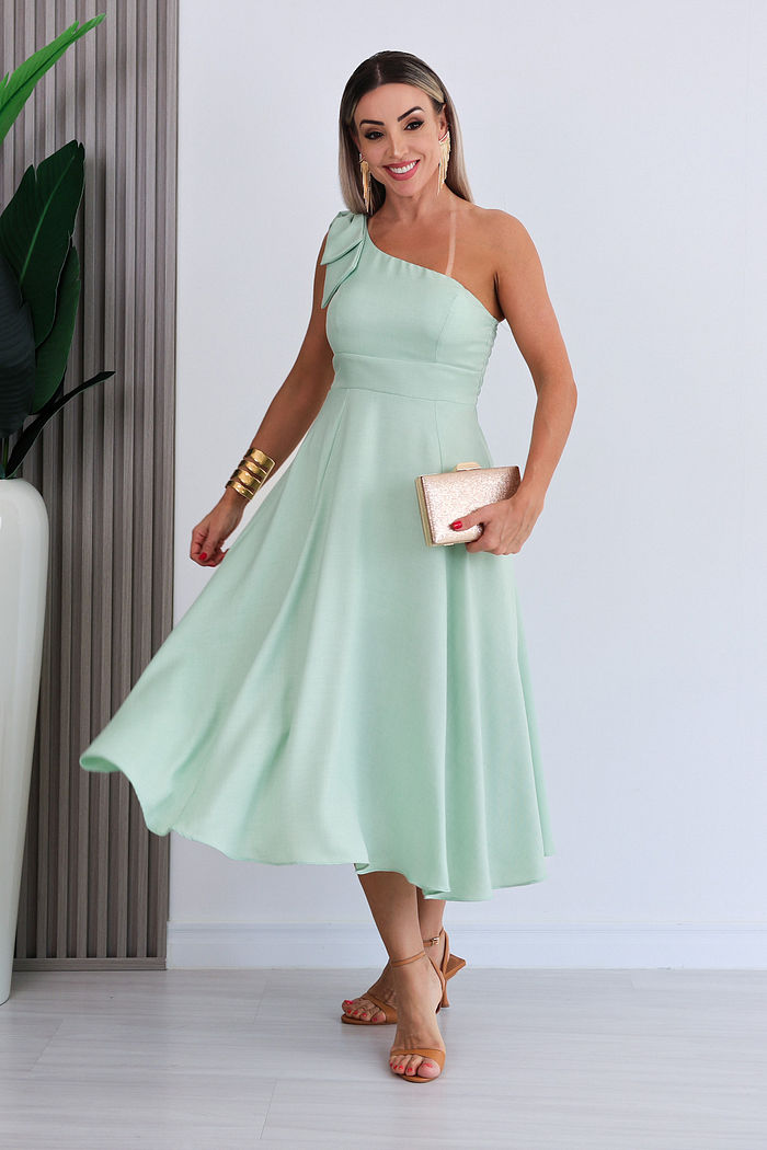 VESTIDO MANGA NULA TELMA - VERDE ÁGUA