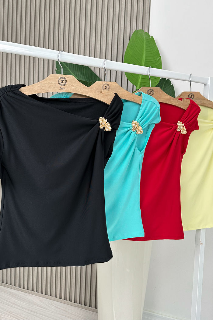 BLUSA UM OMBRO SÓ HELENITA - VERMELHO