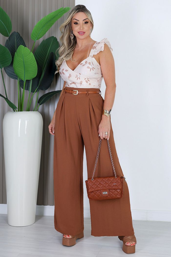 CALÇA PANTALONA IANCA - MARROM