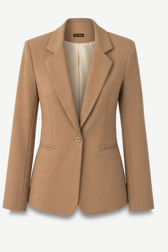 BLAZER ALFAIATARIA FERNANDA - BEGE ESCURO