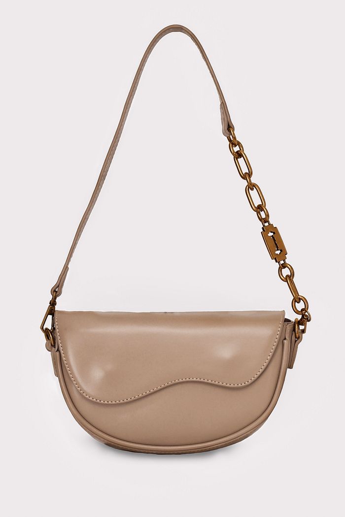 BOLSA COURO ECO VIC - BEGE ESCURO