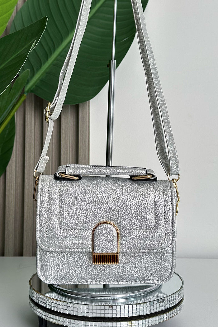 BOLSA COURO ECO AURORA MINI - PRATA