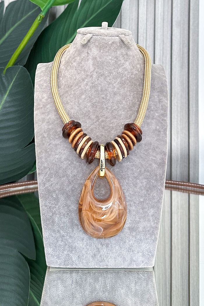 COLAR CORDA NICOLE - CARAMELO