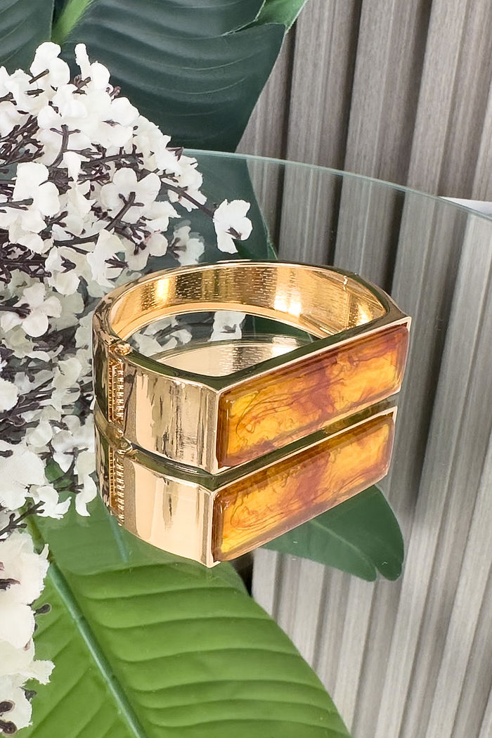 BRACELETE DOURADO MALU - CARAMELO