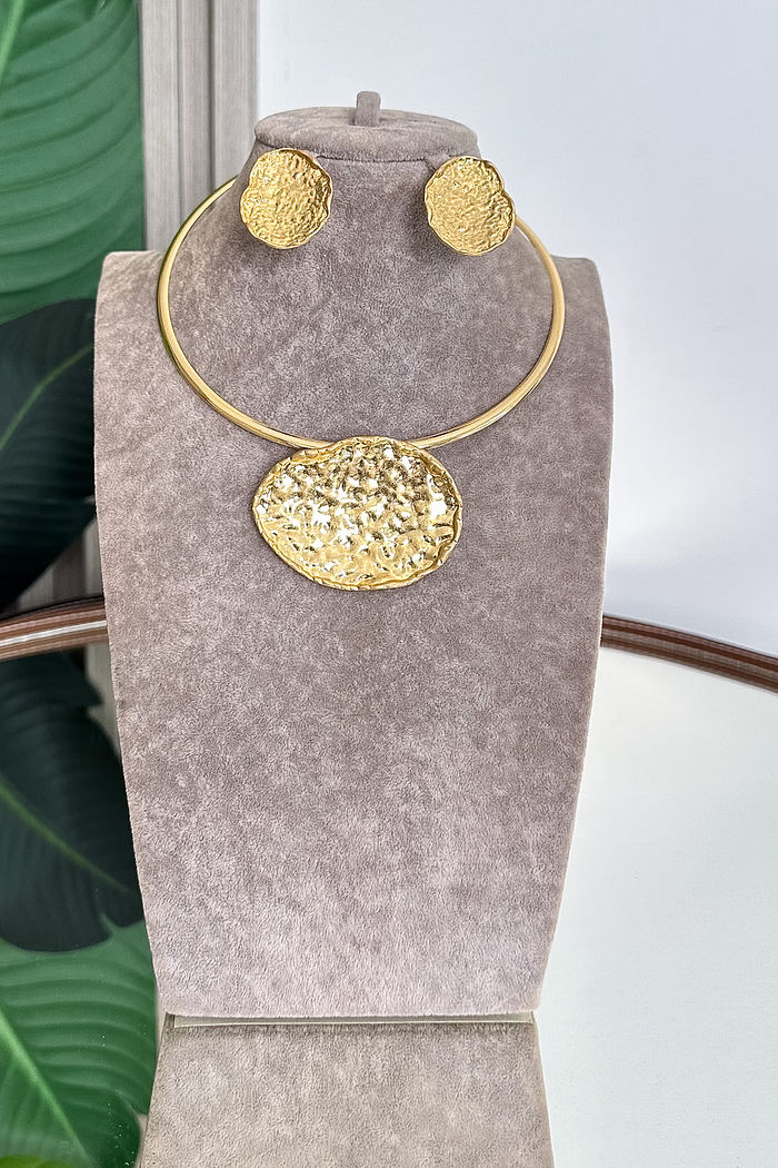 CONJUNTO COLAR E BRINCO GABRIELE - DOURADO