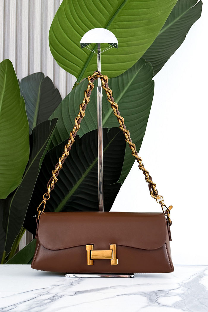 BOLSA COURO ECO RAISSA - MARROM