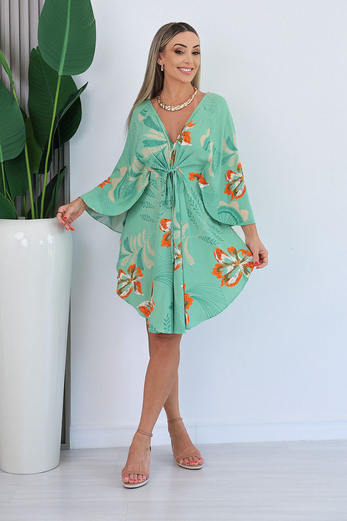 VESTIDO AMPLO REGULÁVEL ANA JÚLIA - VERDE