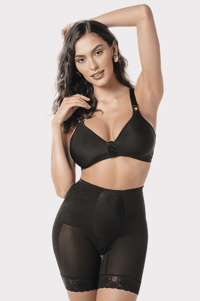 BERMUDA CINTA DEMILLUS MODELADORA ALTA COMPRESSÃO ALESSANDRA - PRETO