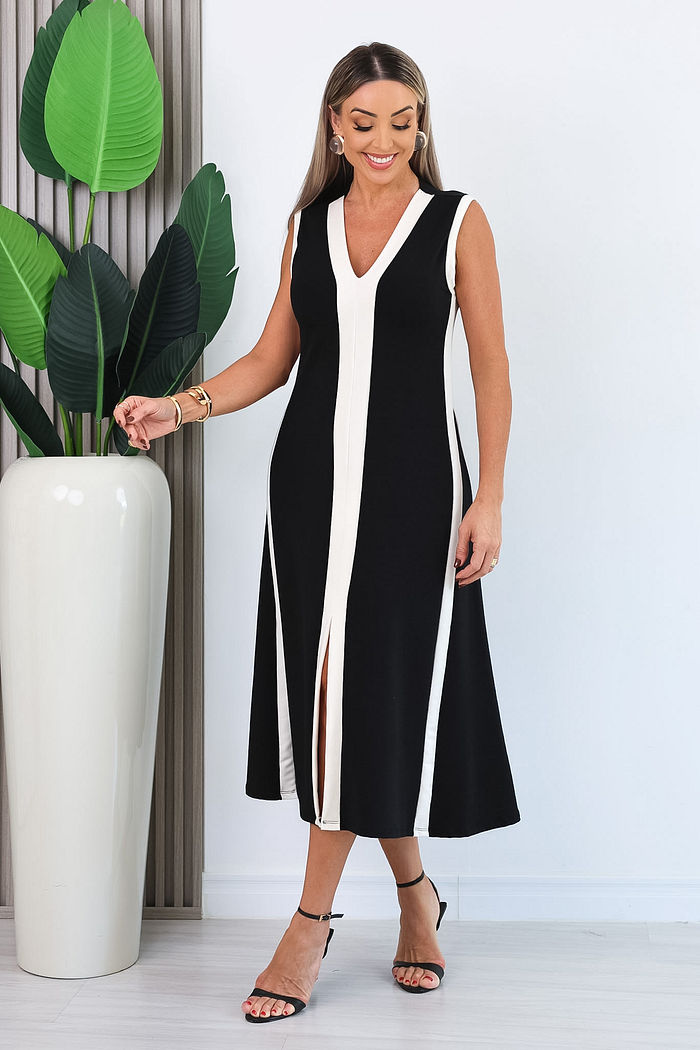 VESTIDO LONGUETE SIMARA - PRETO