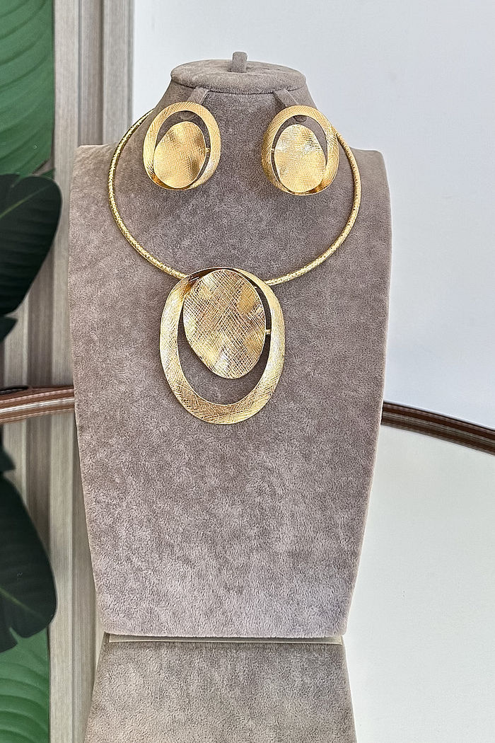 CONJUNTO COLAR E BRINCO TATIANA - DOURADO