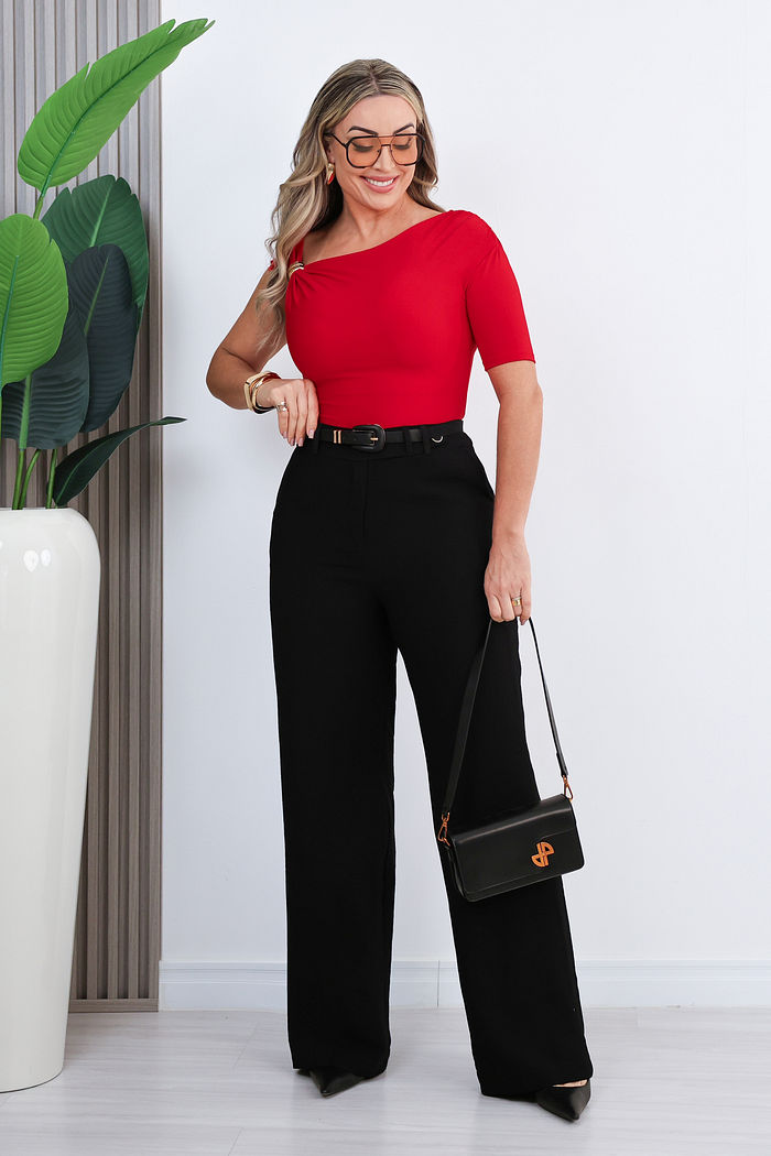 CALÇA RETA ALFAIATARIA GIOVANA - PRETO