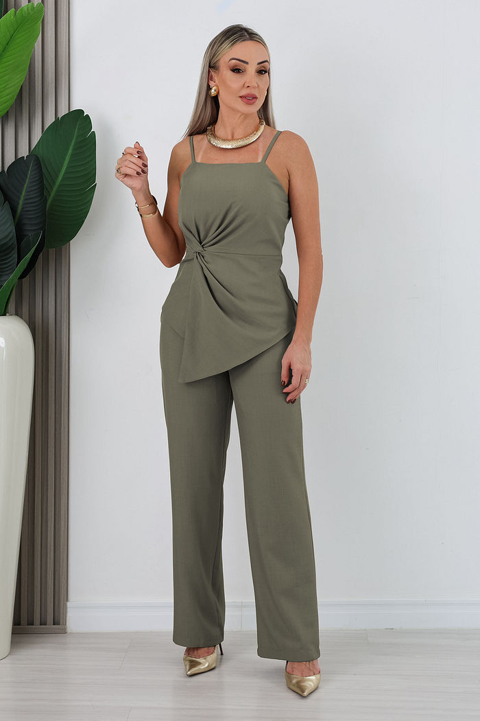 CONJUNTO ALFAIATARIA FLORA - VERDE