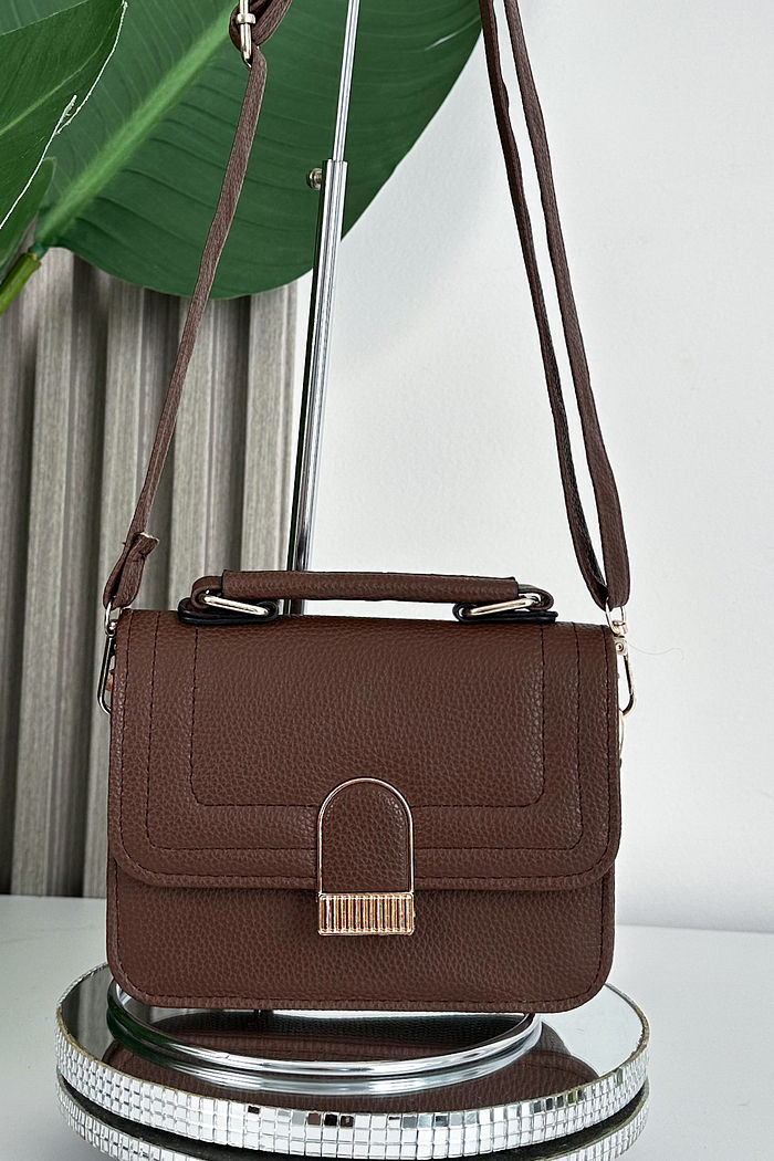 BOLSA COURO ECO AURORA MINI - CAFÉ