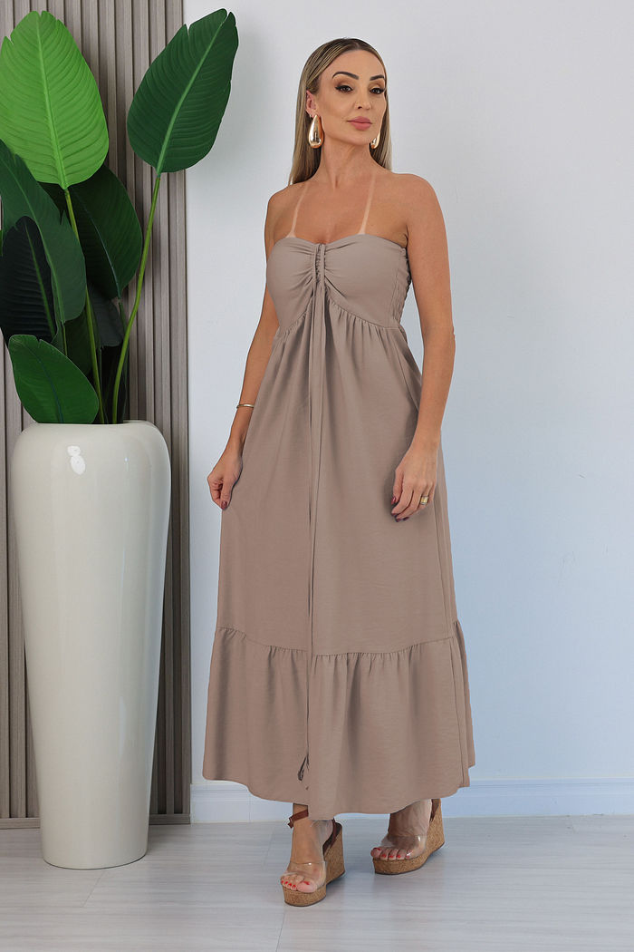 VESTIDO LONGO DRICA - BEGE