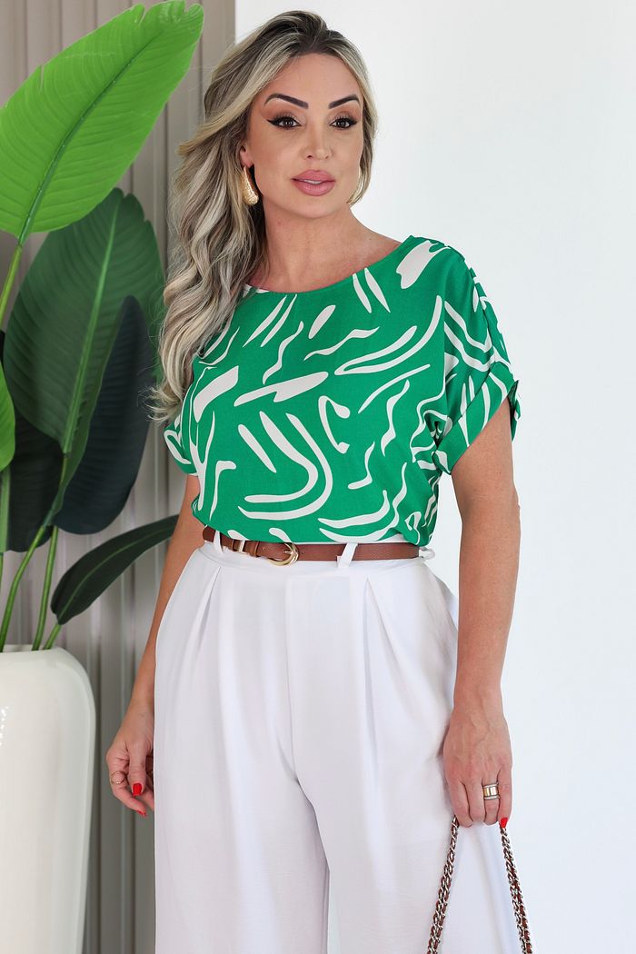 BLUSA MANGA CURTA FLAVIELE - VERDE