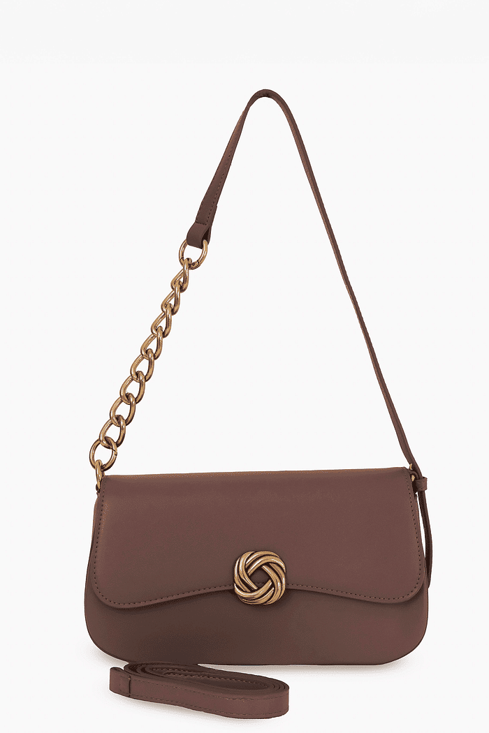 BOLSA COURO ECO AMANDA - MARROM