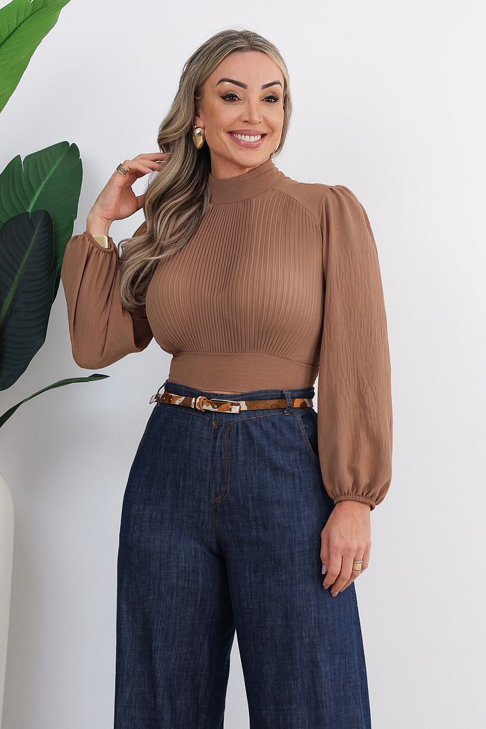 CROPPED MANGA LONGA IZAURA