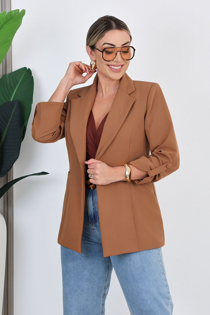 BLAZER ALFAIATARIA GISELI - CARAMELO