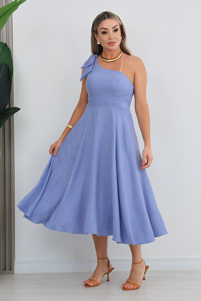 VESTIDO MANGA NULA TELMA - AZUL