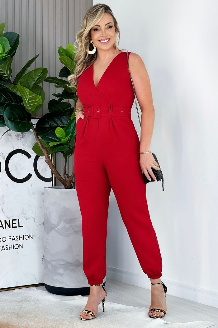 MACACÃO JOGGER SORAIA - VERMELHO
