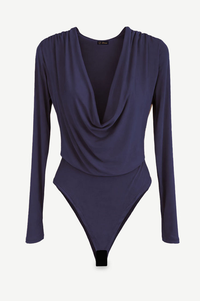 BODY MANGA LONGA JACIELE - AZUL MARINHO