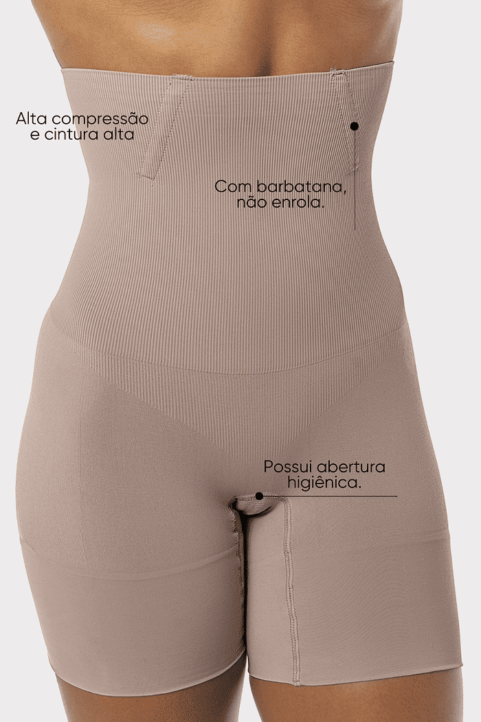 BERMUDA CINTA DEMILLUS ALTA MODELLARE BIANCA - BEGE