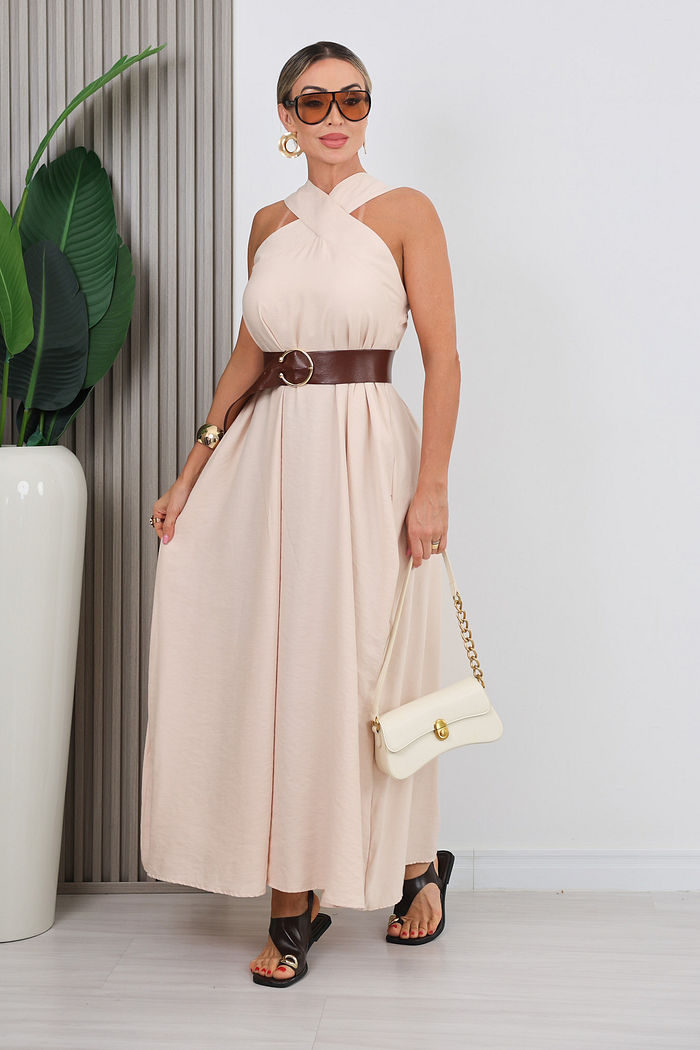 VESTIDO LONGO ROSIANE - BEGE