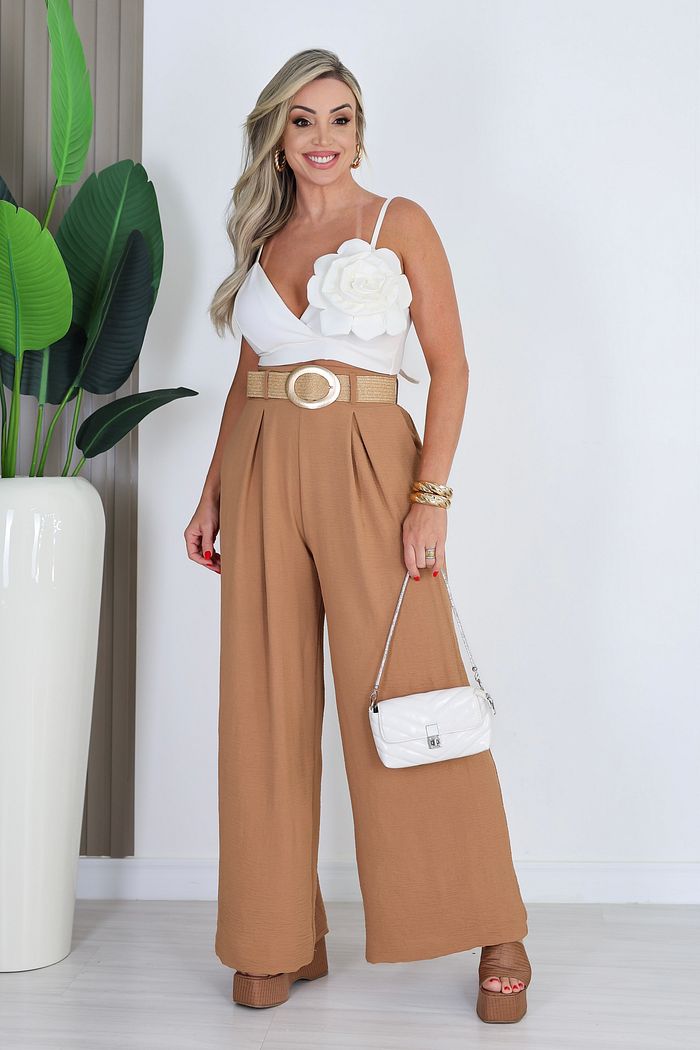 CALÇA PANTALONA IANCA - CARAMELO