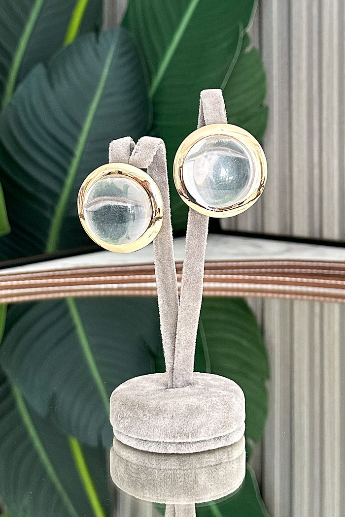 BRINCO DOURADO C/ TRANSPARENTE RAQUEL