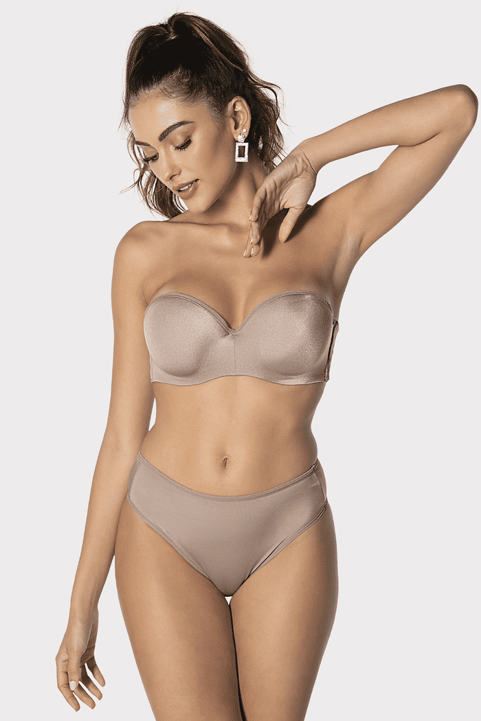 SUTIÃ DEMILLUS BUSTIE TOMARA QUE CAIA C/ BOJO PERLA - BEGE