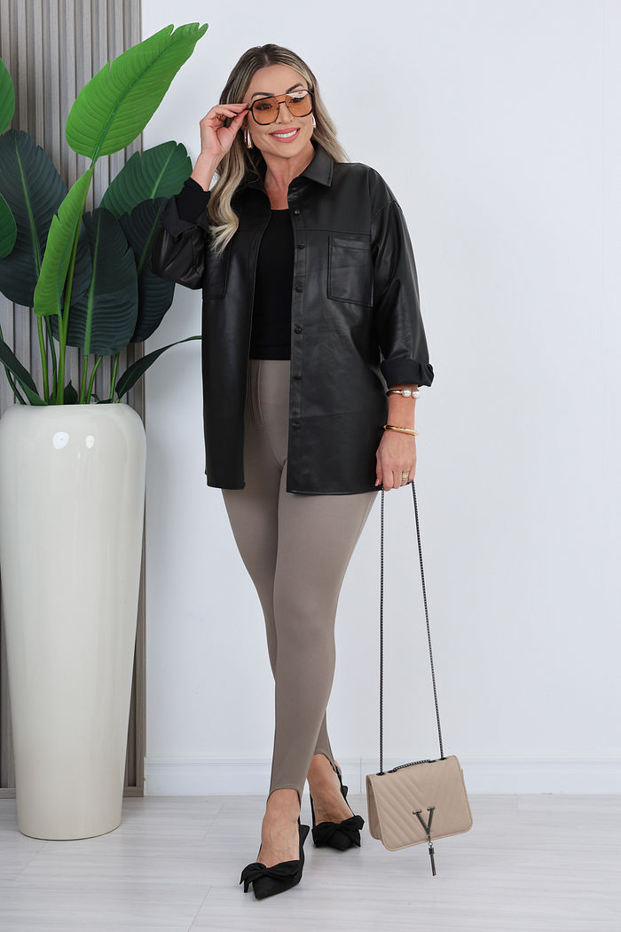 CALÇA LEGGING FUSO GRAZIELA - BEGE ESCURO