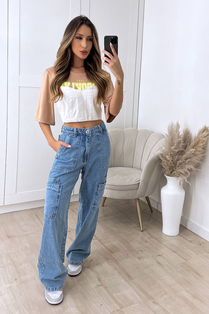Corset Cropped Jeans Tomara Caia Off White