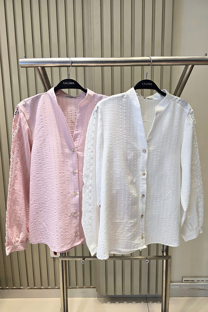 Camisa Renda Bordada 2 Cores