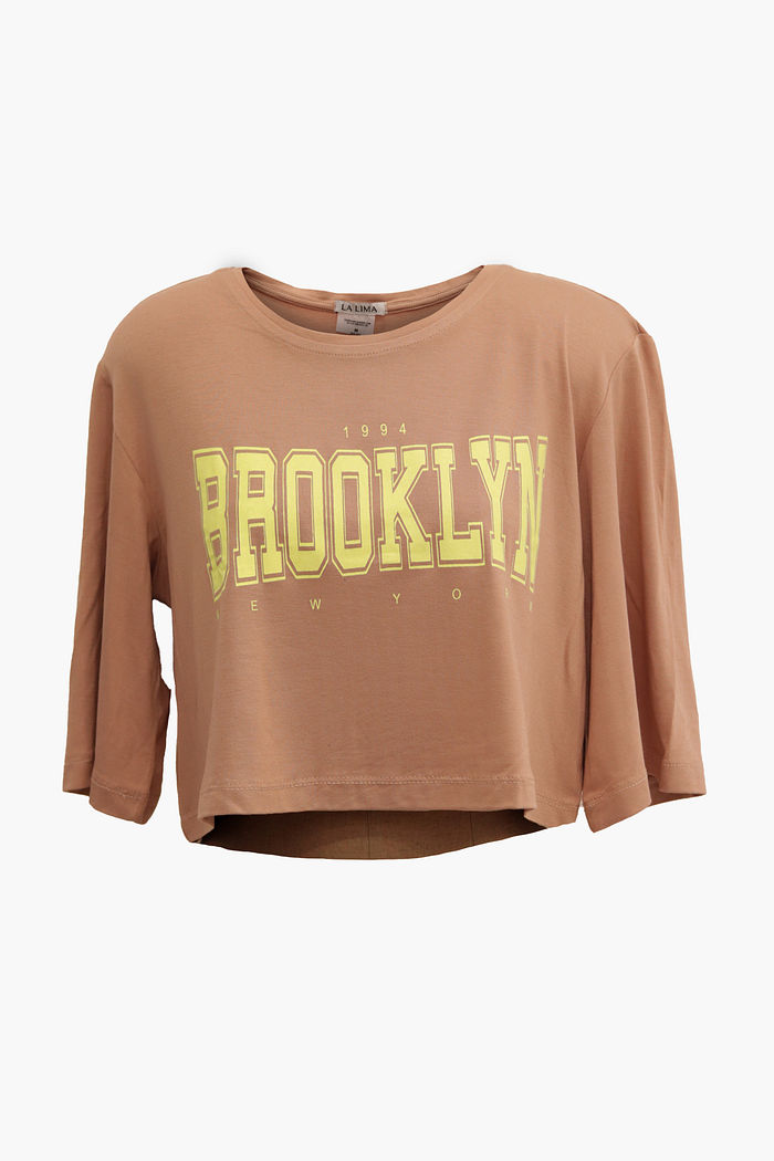 Cropped Tee BROOKLYN Viscolycra Caramelo