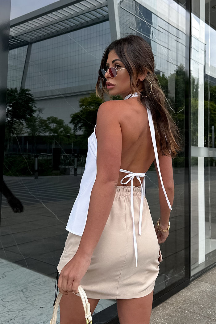 Blusa Gola Alta Frente U Assimétrica