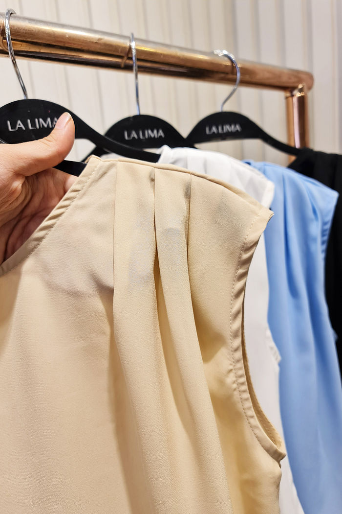 Blusa de Crepe com Pregas 4 Cores