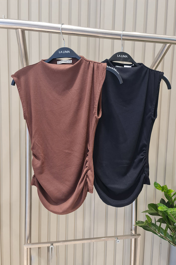 Regata Rib Grosso Gola alta Franzida 2 Cores