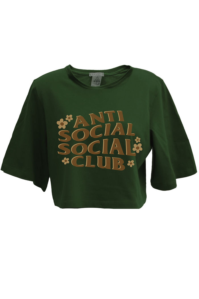 Tshirt Cropped Antisocial Militar