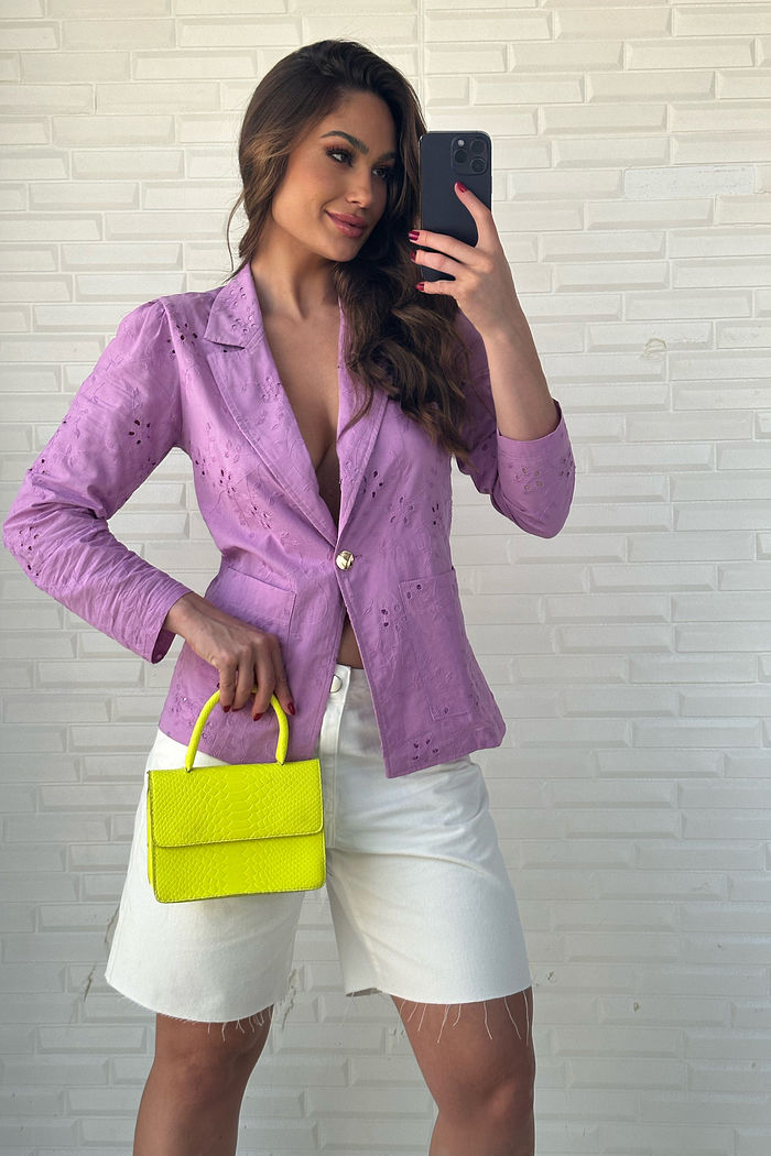 Blazer de Laise Algodão Lavanda